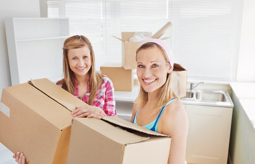 Packed furniture and household items prepared for long-term storage